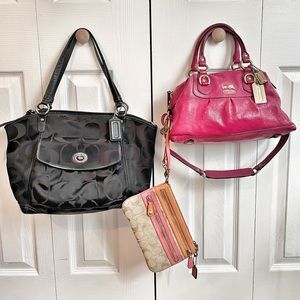 Coach 3 bag bundle.